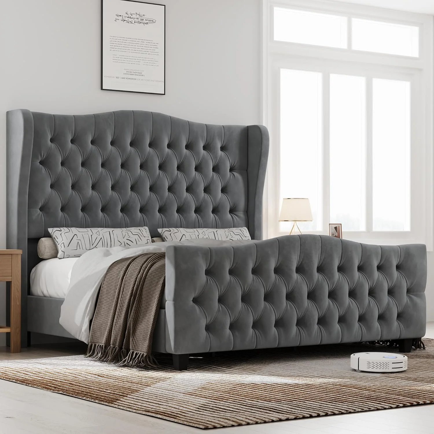 Royal Chesterfield Luxe Velvet Bed Frame with Storage option available