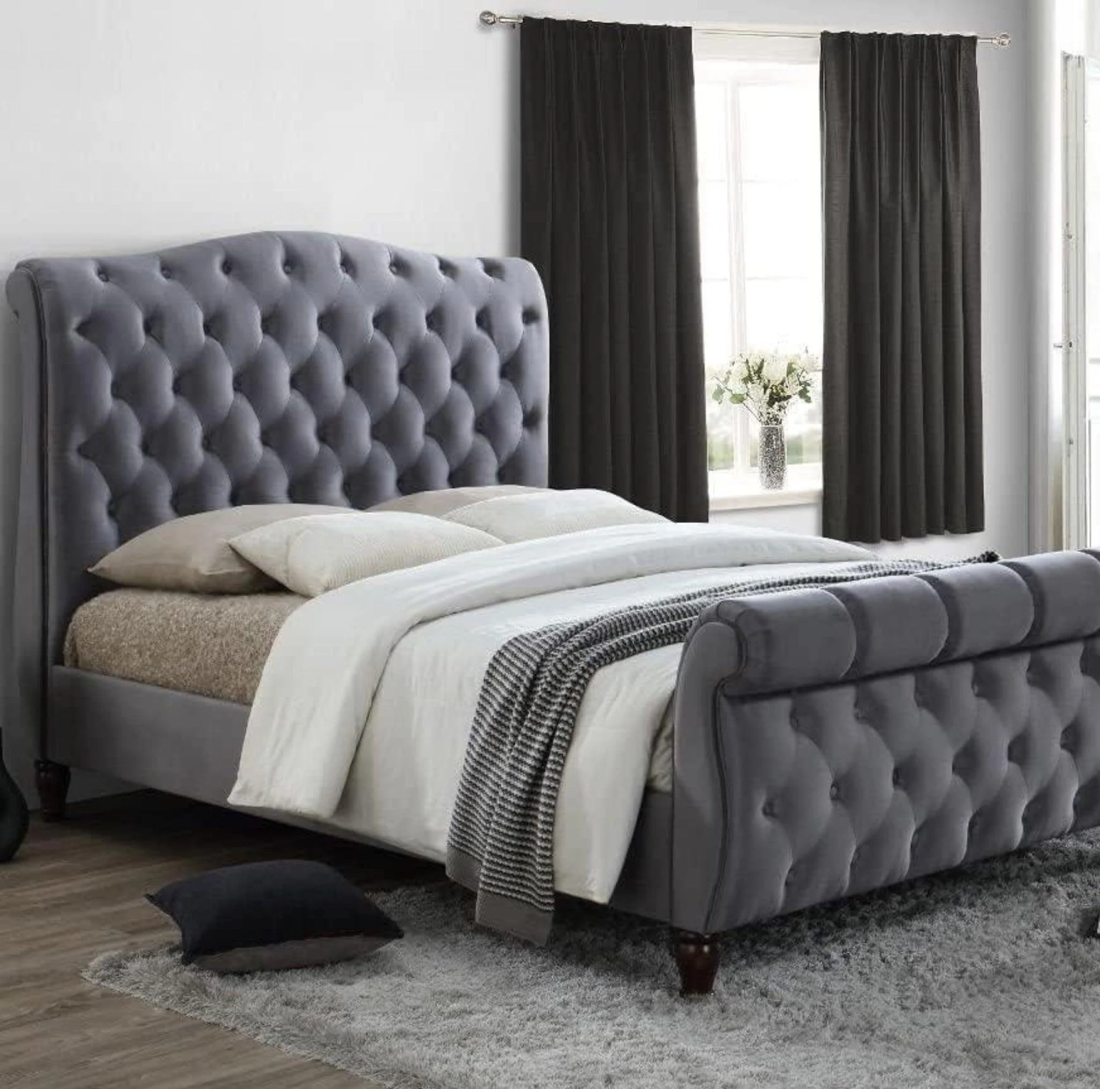 stylish Luxury Chesterfield Bed Frame with Storage option available