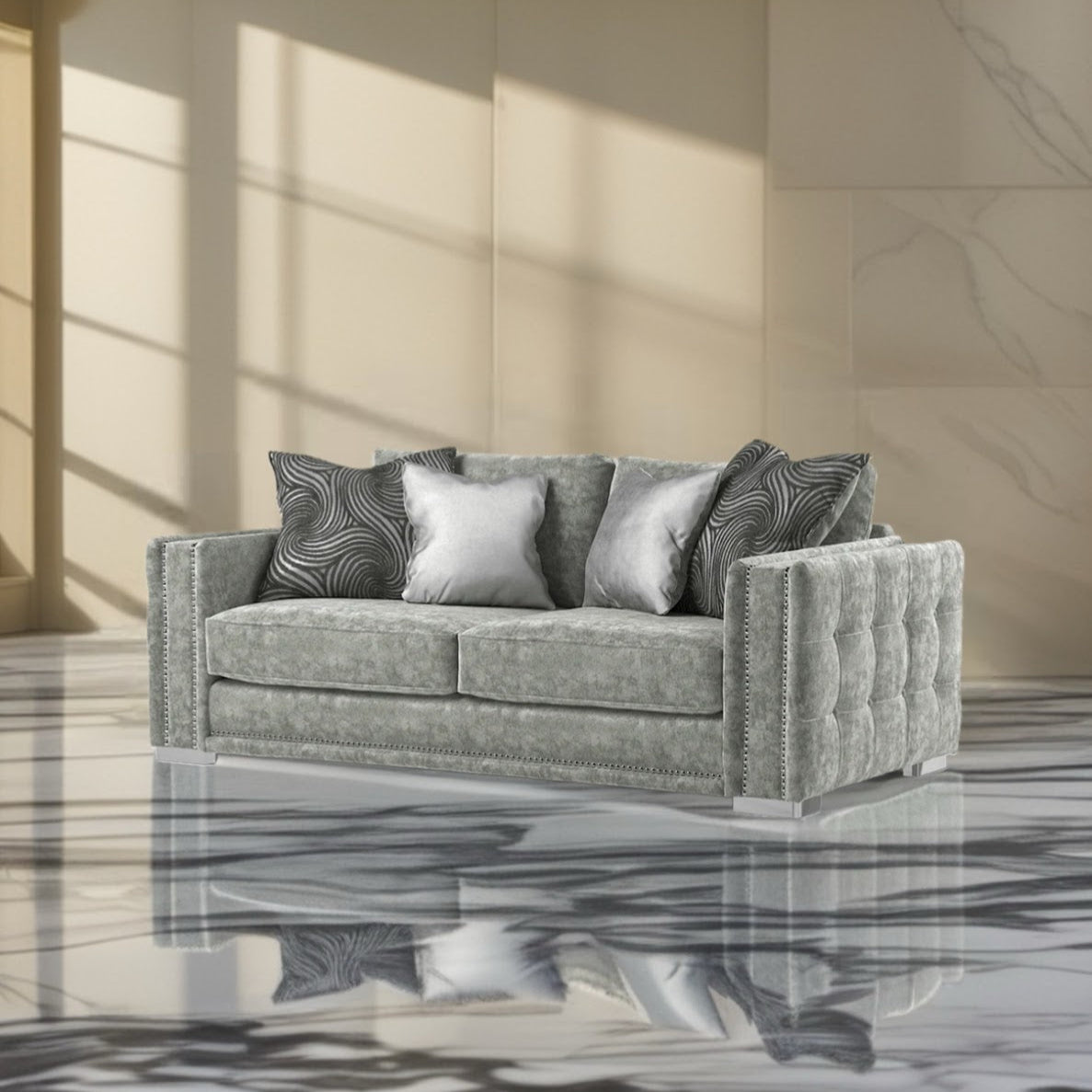 Tuxedo 3 Seater Sofa Luxe Velvet