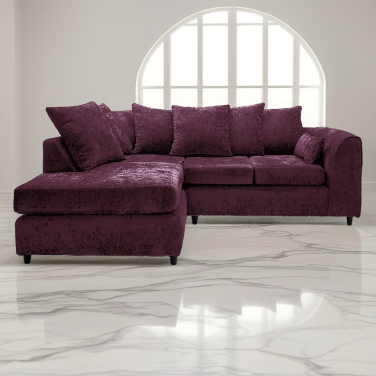 Dylan Luxe Velvet Left side Corner L Shape Sofa