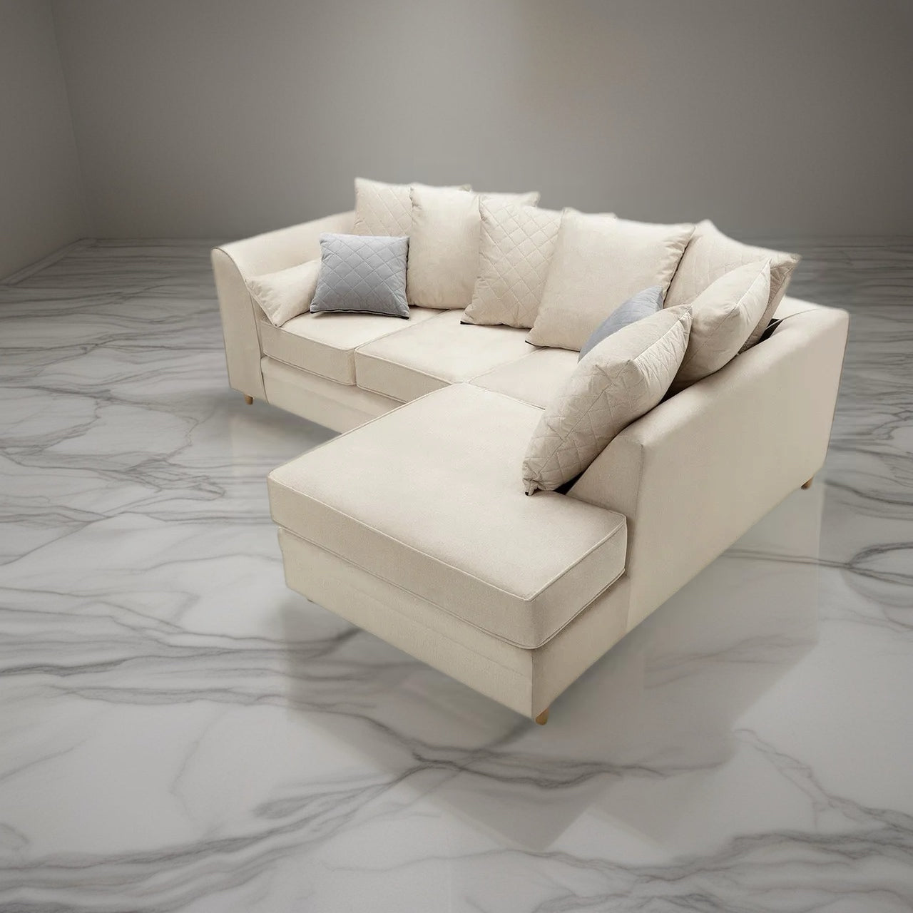 Chicago Luxe Velvet Right side Corner L Shape Sofa