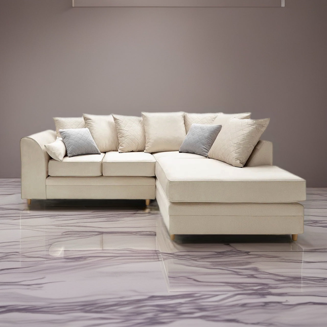 Chicago Luxe Velvet Right side Corner L Shape Sofa