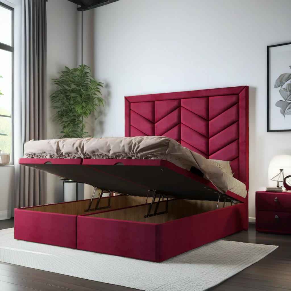 Athens divan bed frame with ottoman storage option available