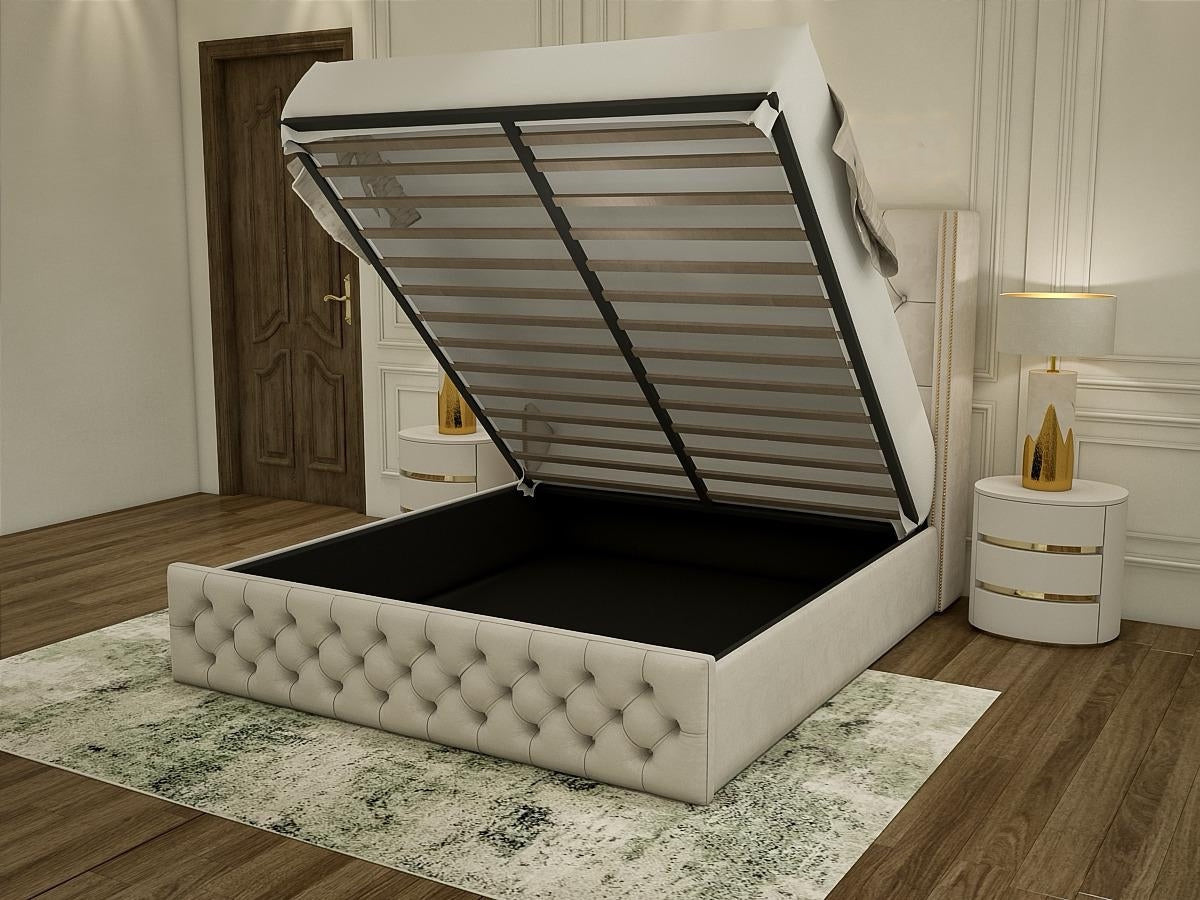 Premium Chesterfield Wingback Bed Frame with Storage option available