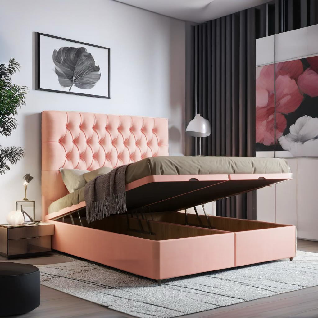 Chesterfield divan bed frame with ottoman storage option available