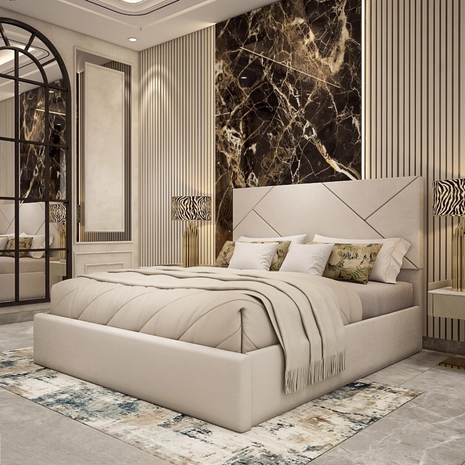 Perci Luxe Velvet Bed Frame with Storage option available