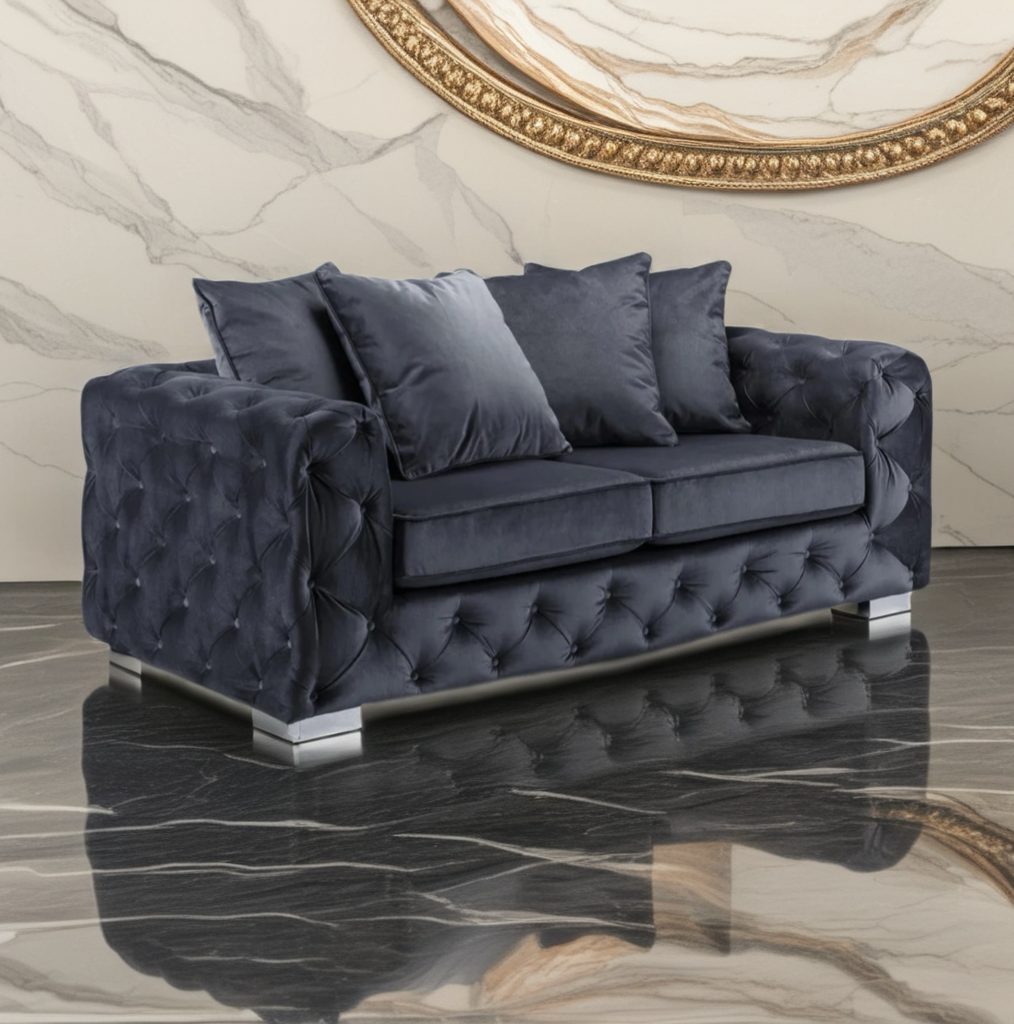3 seater Luxe Chesterfield Velvet Sofa