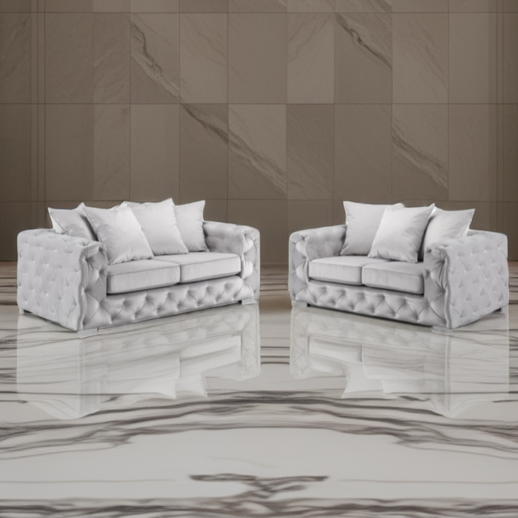 2+3 seater Luxe Chesterfield Velvet Sofa Set