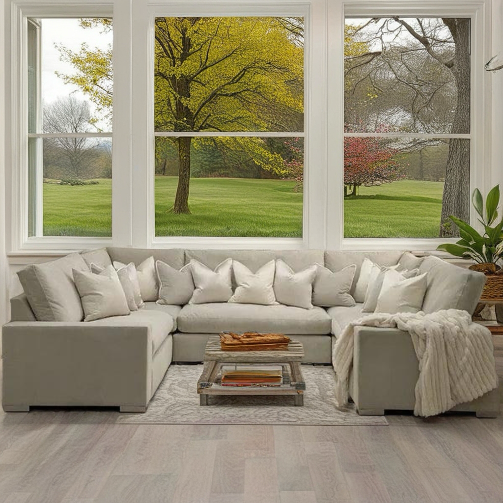 Olivia Luxe Velvet U Shape Sofa