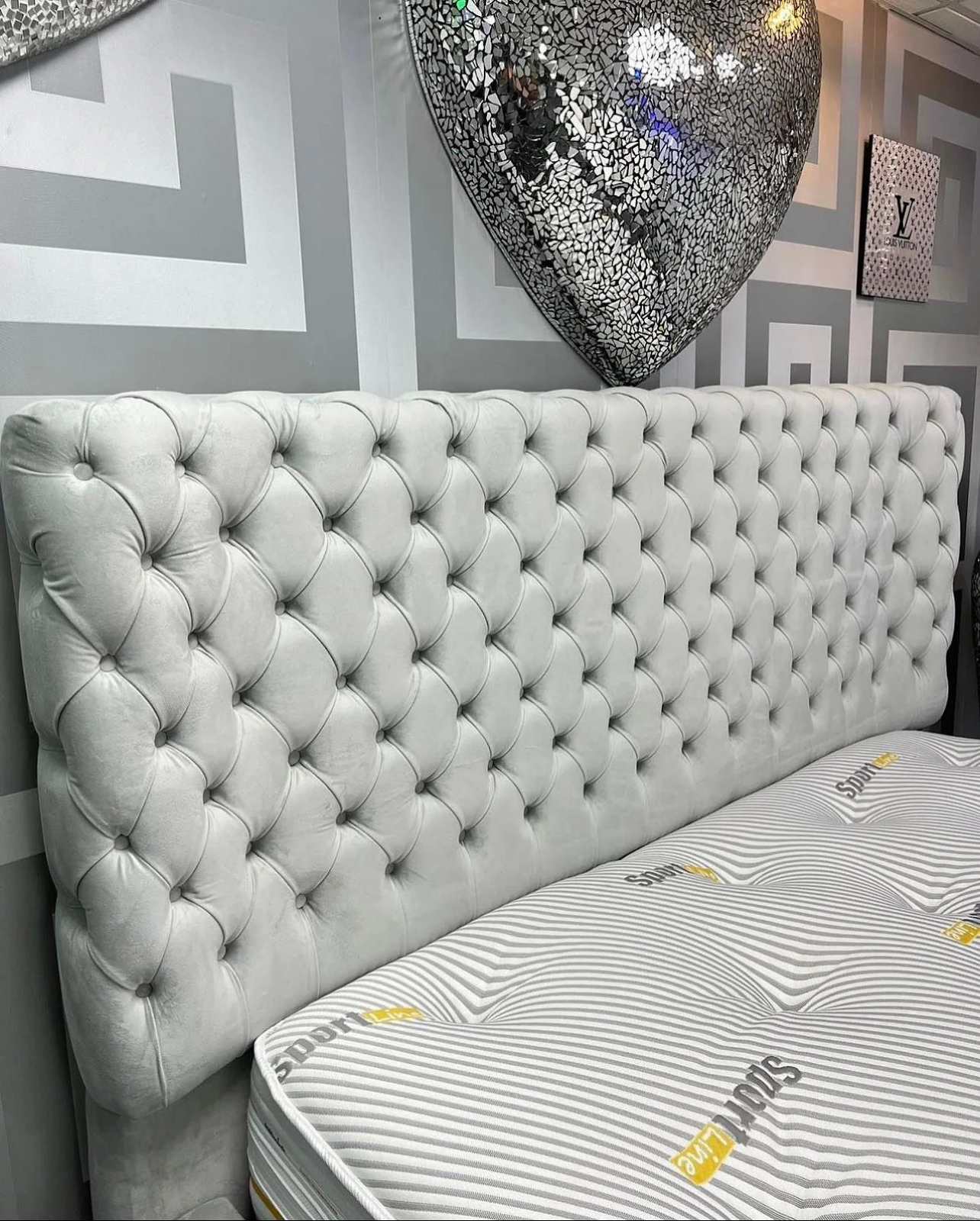 Luxurious Ambassador Chesterfield Velvet Bed Frame with Storage option available