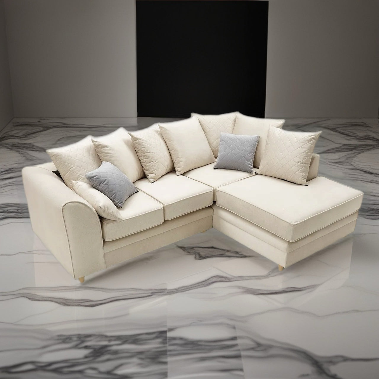 Chicago Luxe Velvet Right side Corner L Shape Sofa