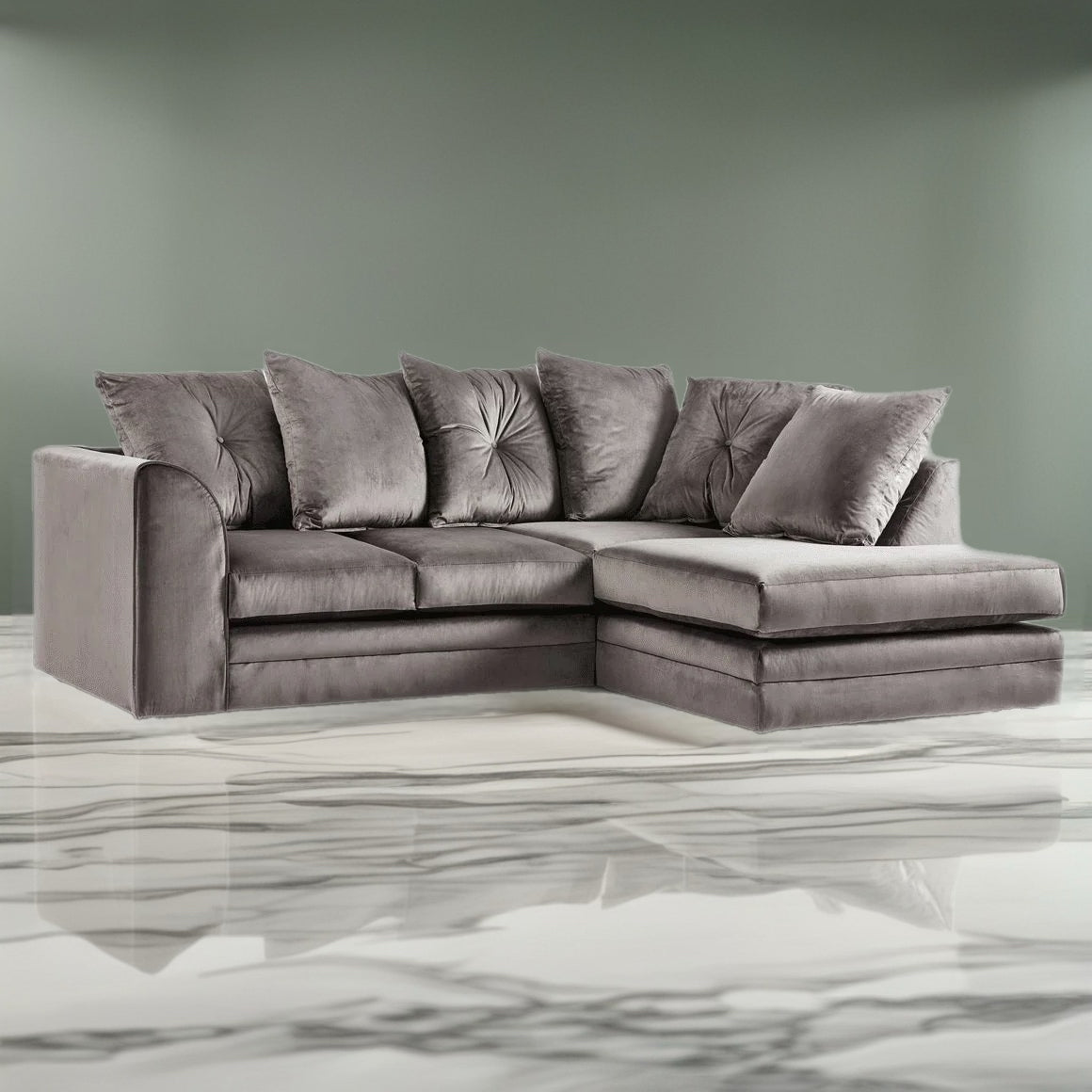 Rockford Luxe Velvet Right side Corner L Shape Sofa