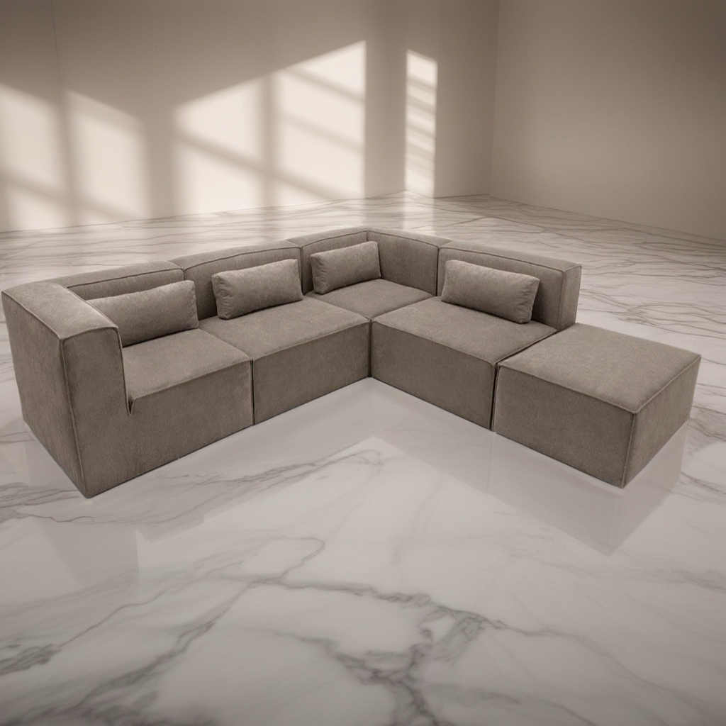 Doris Extended Luxe Velvet Corner L Shape Sofa