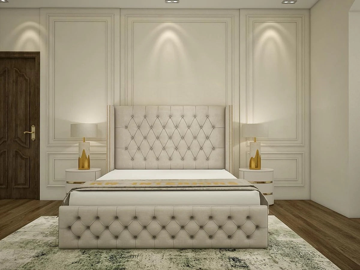 Premium Chesterfield Wingback Bed Frame with Storage option available