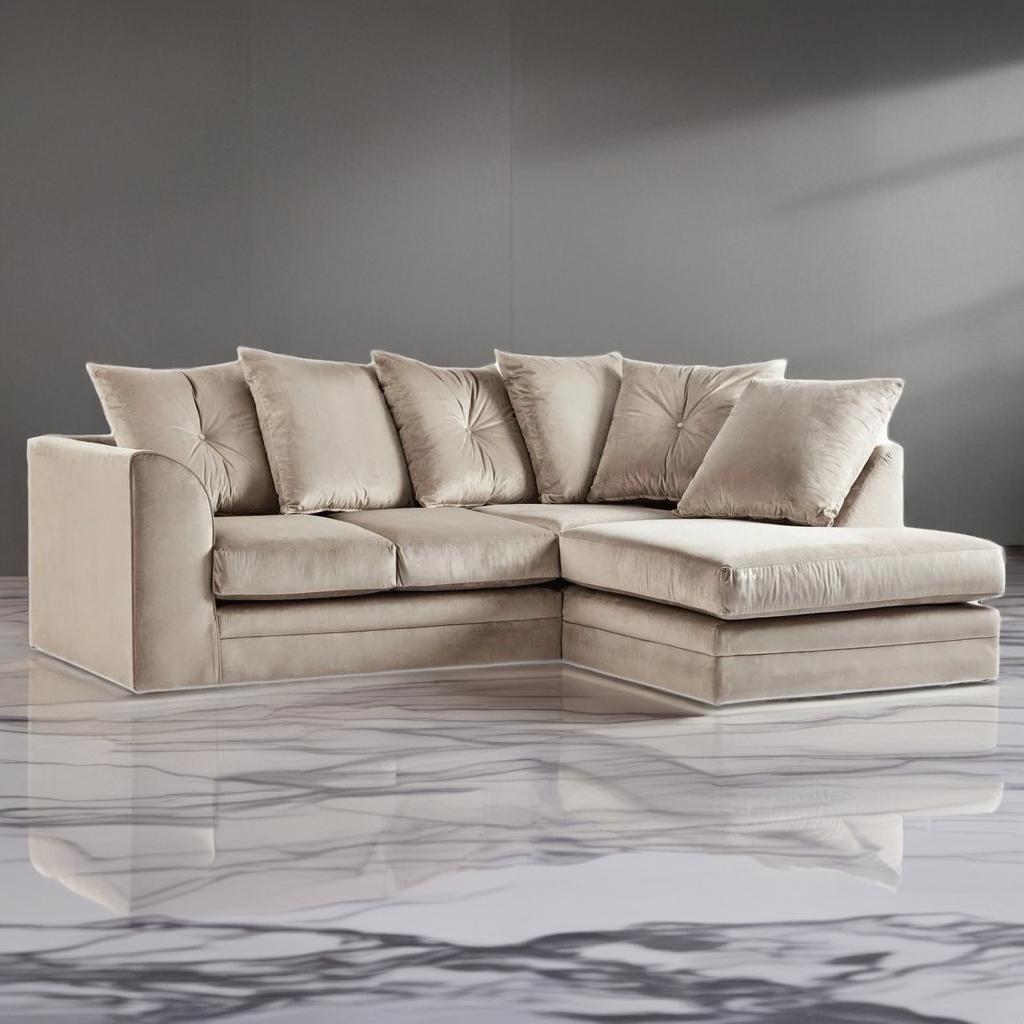 Rockford Luxe Velvet Right side Corner L Shape Sofa